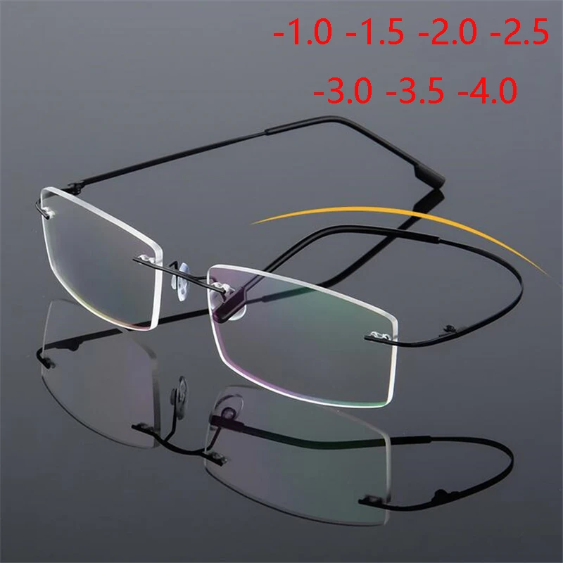 -1.0 -1.5 To -4.0 Ultralight Coating Frameless Finished Myopia Glasses Men Women Rimless Stainless Steel Leg Nearsight Glasses
-1.0 -1.5 To -4.0 Ultralight Coating Frameless Finished Myopia Glasses Men Women Rimless Stainless Steel Leg Nearsight Glasses