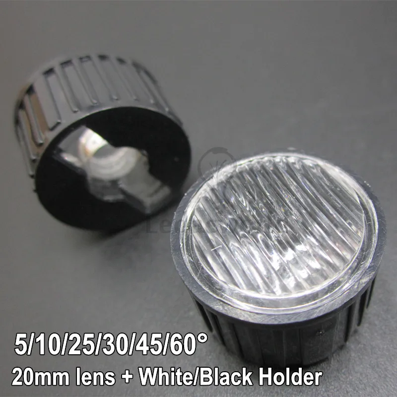 100x 20mm LED lens 1W 3W 5W Stripe Optical Lenses With White/Black Lens Holder Angle 5 10 25 30 45 60 Degree For LED Bulbs DIY
100x 20mm LED lens 1W 3W 5W Stripe Optical Lenses With White/Black Lens Holder Angle 5 10 25 30 45 60 Degree For LED Bulbs DIY