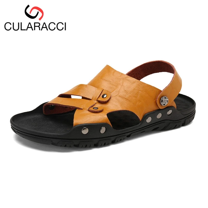 Cularacci 4 цвета классические Для мужчин настоящие кожаные сандалии Гладиаторы с