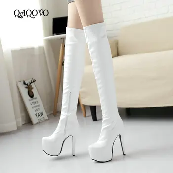 Sexy Spuer High Heel Over The Knee Boots Women Platform Stretch Boots Zipper Autumn Winter Fashion Women Shoes Black White
Sexy Spuer High Heel Over The Knee Boots Women Platform Stretch Boots Zipper Autumn Winter Fashion Women Shoes Black White