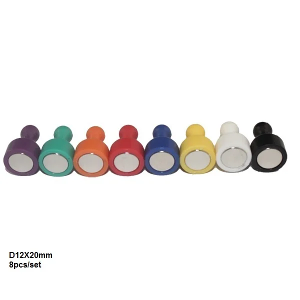 8pcs D12x20mm colorful strong holding permanent neodymium fridge magnetic stamp skittle pin whiteboard magnet
8pcs D12x20mm colorful strong holding permanent neodymium fridge magnetic stamp skittle pin whiteboard magnet