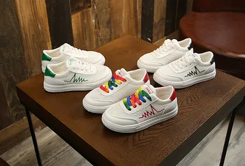 Tide shoes new spring children's white shoes boys and girls white lace-up shoes Korean version of the trend of casual shoes 
Tide shoes new spring children's white shoes boys and girls white lace-up shoes Korean version of the trend of casual shoes