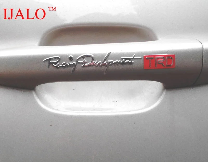Image Free   Drop Shipping TRD 3D Car handle bar sticker,Chrome Badge Emblem Decal ,nice retail packing, 2 pcs more 30% off