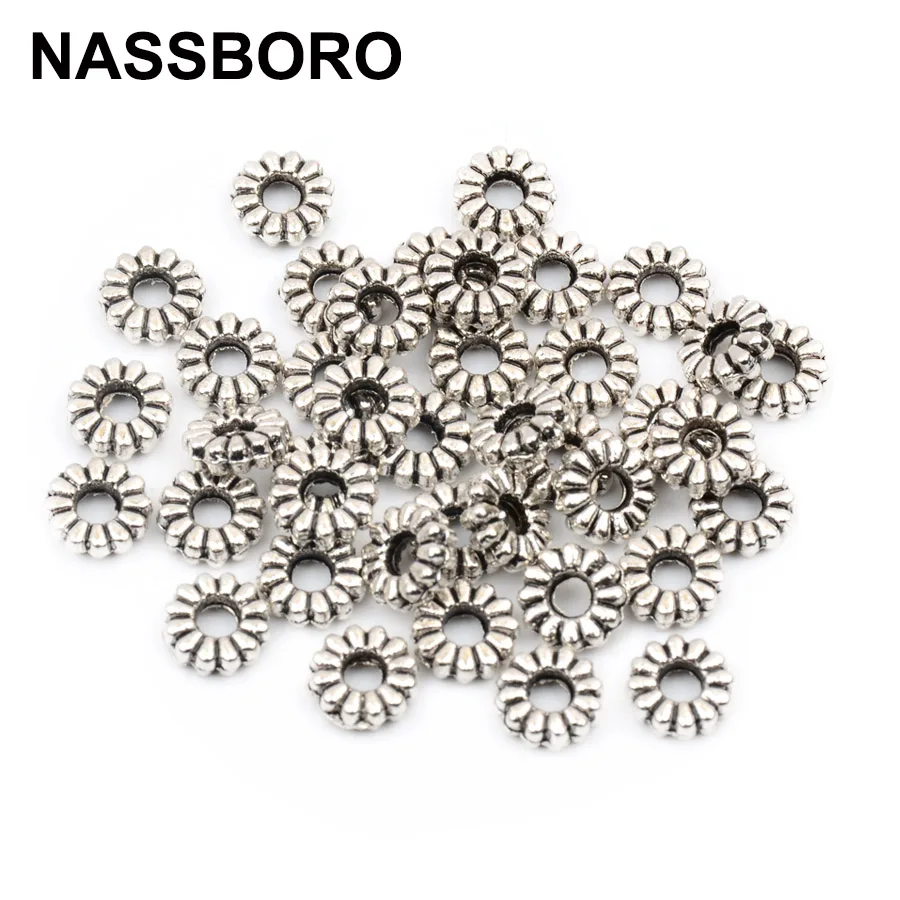 100pcs/lot 2*6mm Antique Silver Flat Round Circle Flower Spacer Beads DIY Jewelry Accessories Beaded Bracelet Handmade Craft
100pcs/lot 2*6mm Antique Silver Flat Round Circle Flower Spacer Beads DIY Jewelry Accessories Beaded Bracelet Handmade Craft