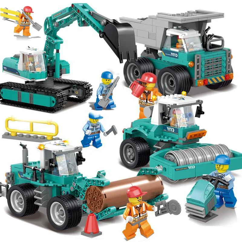 City construction vehicles engineering compatile legoing excavator tractor digger loader dump truck building blocks kids toys
City construction vehicles engineering compatile legoing excavator tractor digger loader dump truck building blocks kids toys