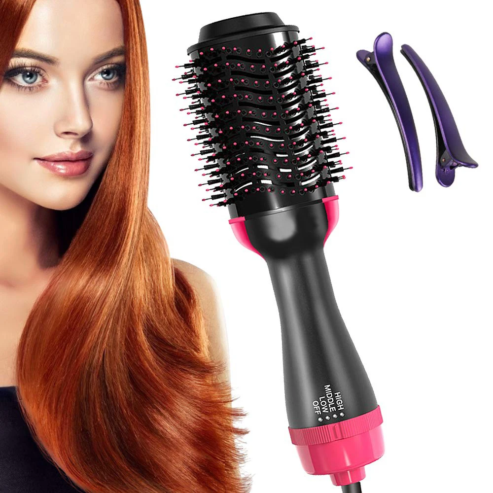 3-in-1 Negative Iron Hot Air Combing Curly Straight Dual-use Hair Dryer Styling Comb Reduce Frizz and Static with 2pair Clips
3-in-1 Negative Iron Hot Air Combing Curly Straight Dual-use Hair Dryer Styling Comb Reduce Frizz and Static with 2pair Clips