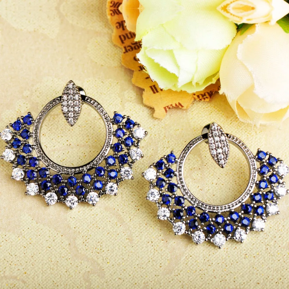 Dazz Vintage Blue White Cubic Zircon Stud Earrings Black Gun Plated Orecchini Small Flower Women Copper Earring Ear Stud Jewelry
Dazz Vintage Blue White Cubic Zircon Stud Earrings Black Gun Plated Orecchini Small Flower Women Copper Earring Ear Stud Jewelry