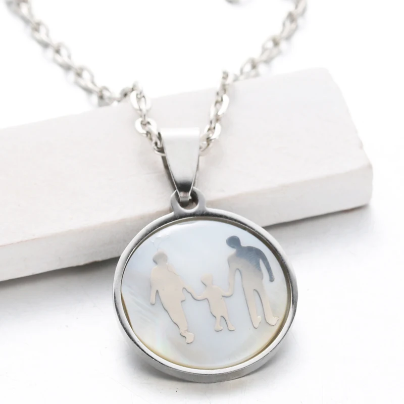 Charm Harmonious Family Shell Necklace Pendant Gold Silver Two-tone Stainless Steel Pendant Best Friend Gift Jewelry
Charm Harmonious Family Shell Necklace Pendant Gold Silver Two-tone Stainless Steel Pendant Best Friend Gift Jewelry