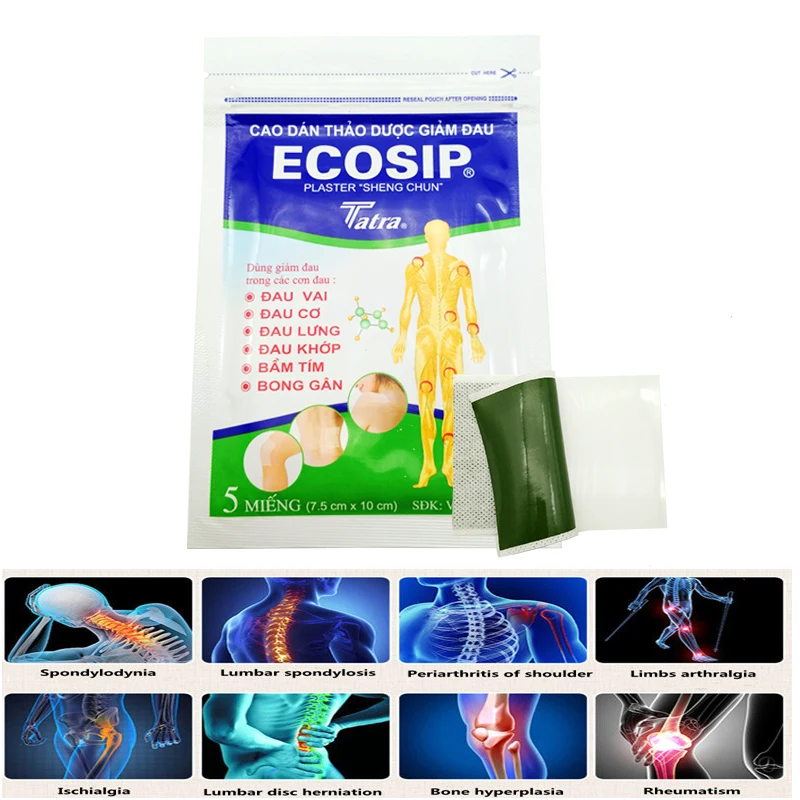 ECOSIP 15pcs medical plasters for osteopathy treatment Vietnam Herb Menthol Self Adhesive rheumatism Spondylosis Pain Relief
ECOSIP 15pcs medical plasters for osteopathy treatment Vietnam Herb Menthol Self Adhesive rheumatism Spondylosis Pain Relief