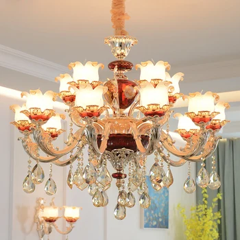 European Crystal Chandelier Villa Living Room Hotel Hall Stair Large Crystal Chandelier Bedroom DiningRoom Zinc Alloy Chandelier
European Crystal Chandelier Villa Living Room Hotel Hall Stair Large Crystal Chandelier Bedroom DiningRoom Zinc Alloy Chandelier