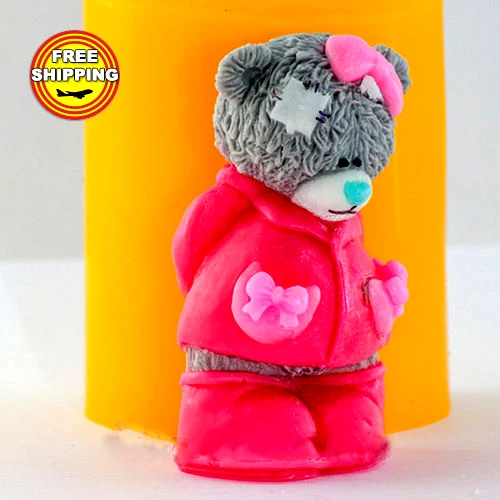 PRZY 3d Teddy Silicone soap mold 100% Food grade silicone mold for soap and candle handmade cake decorating tools High quality
PRZY 3d Teddy Silicone soap mold 100% Food grade silicone mold for soap and candle handmade cake decorating tools High quality