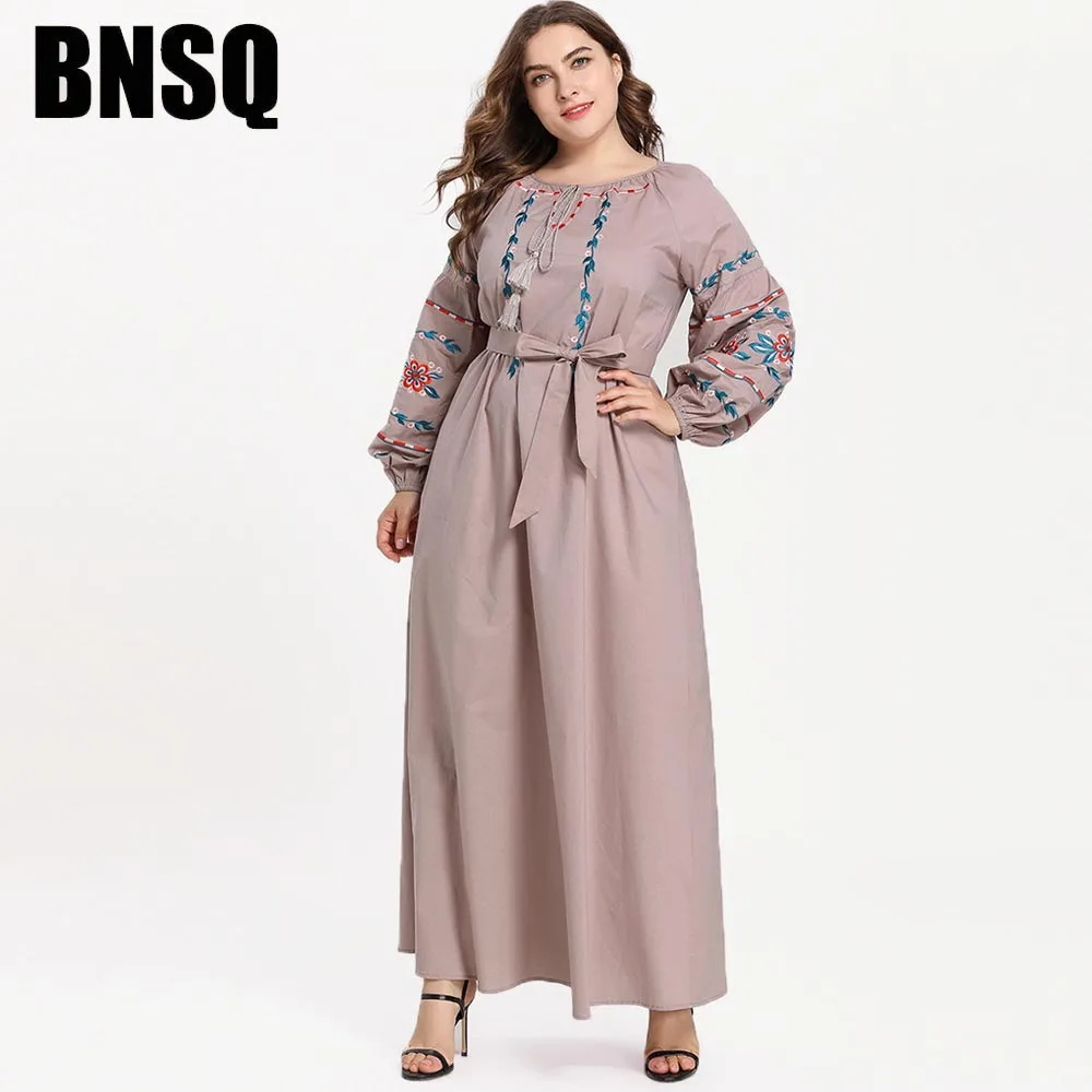 Фото BNSQ плюс размер вышитые платья Удобные Модные женские хаки кружевные пышные