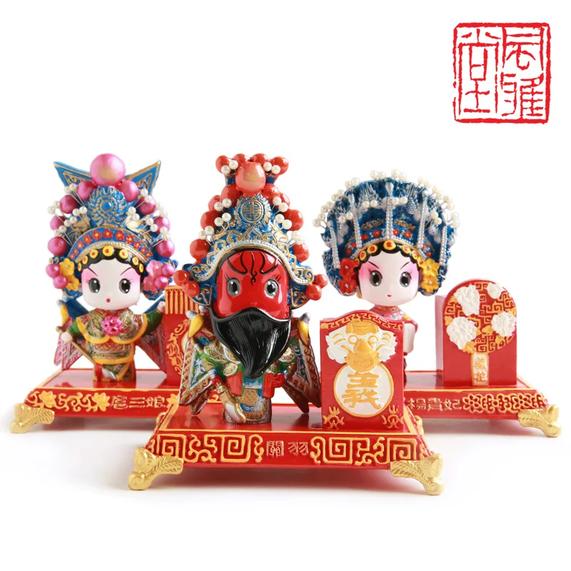 Beijing Special Souvenirs Traditional Gifts Peking Opera Doll Penholder Household Ornaments Ancient Craft
