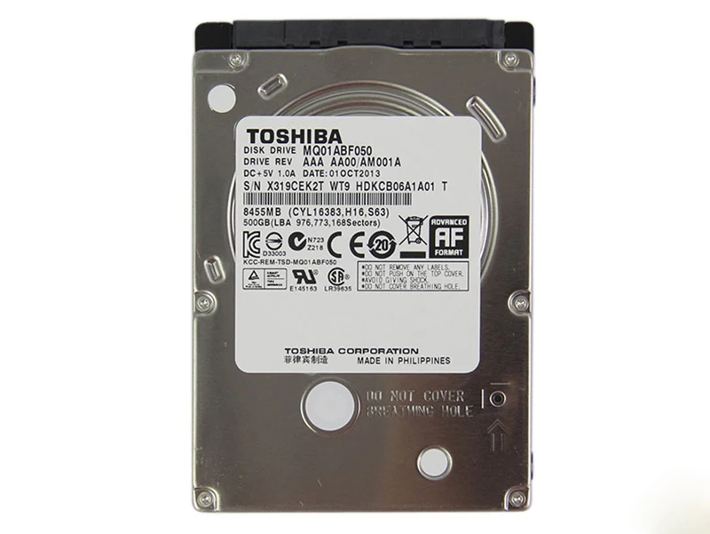 Original Toshiba Mq01abf050 500gb Hard Drive Disk Sata/300 7200rpm 16mb 2.5