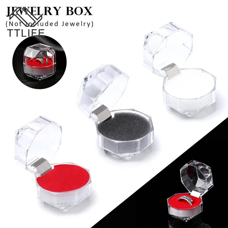 TTLIFE Crystal Acrylic Portable Transparent Rings Earring Display Box Wedding Jewelry Package Box Ring Organizer Storage Box
TTLIFE Crystal Acrylic Portable Transparent Rings Earring Display Box Wedding Jewelry Package Box Ring Organizer Storage Box