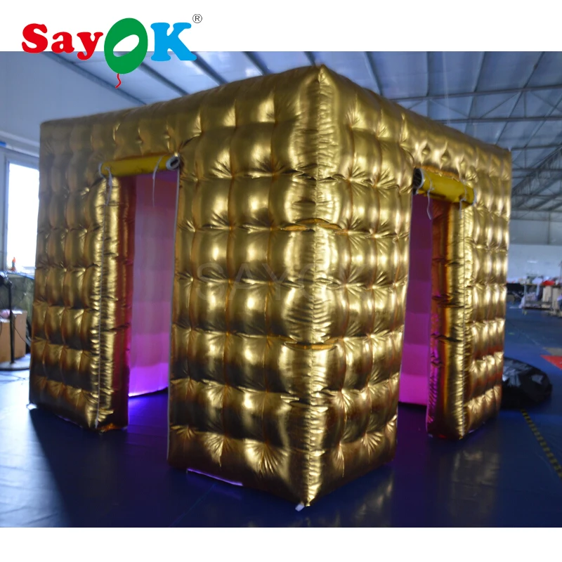 3x3x2.4mH Portable golden inflatable photo booth enclosure tent photo booth shell with strip lights for wedding, party
3x3x2.4mH Portable golden inflatable photo booth enclosure tent photo booth shell with strip lights for wedding, party
