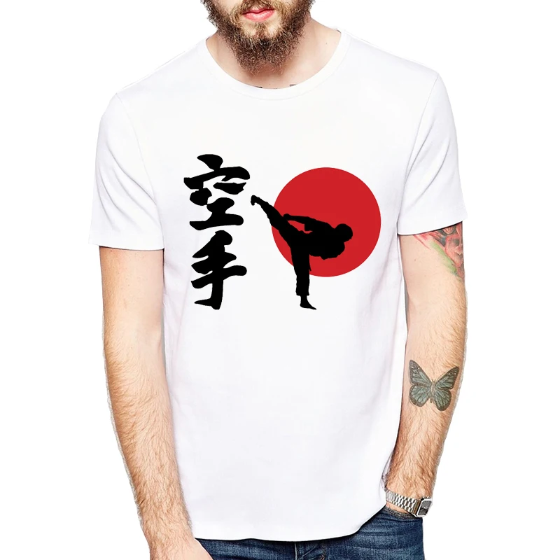Мужская футболка с коротким рукавом летняя забавная для карате|fashion tees|camisetas