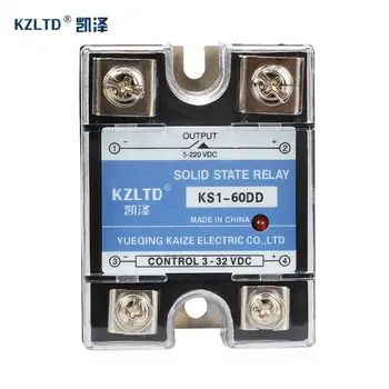 60A Solid State Relay Module SSR-60DD 3~32V DC to 5~220V DC Relay Module for PID Temperature Contoller KS1-60DD No Contact
60A Solid State Relay Module SSR-60DD 3~32V DC to 5~220V DC Relay Module for PID Temperature Contoller KS1-60DD No Contact