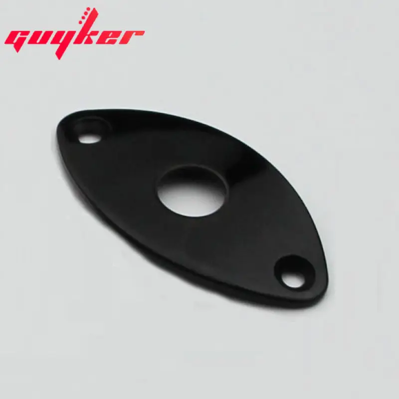 Description Picture 2 of item1 Piece Black Oval Curved Metal Jack Plate For Electric Guitar Bass