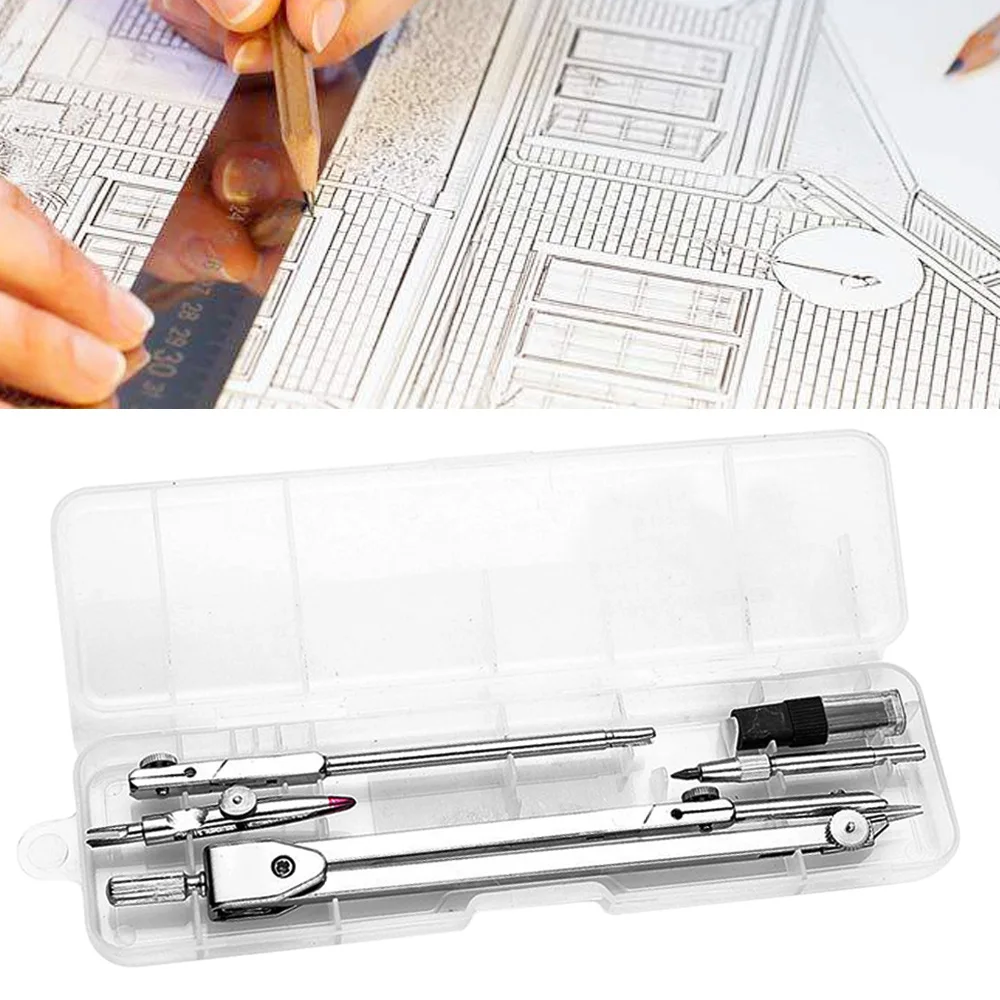 5 PCS Portable Math Geometry Drawing Compasses Set with Pin And Lead Accessory Lead Refills Storage Box for Students Teachers
5 PCS Portable Math Geometry Drawing Compasses Set with Pin And Lead Accessory Lead Refills Storage Box for Students Teachers