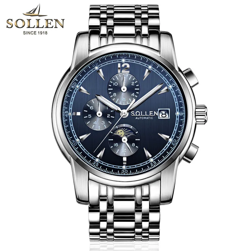 Sapphire Crystal Glass Men's Casual Mechanical Watches Waterproof 30M Stainless Steel Brand Luxury Automatic Business Watch
Sapphire Crystal Glass Men's Casual Mechanical Watches Waterproof 30M Stainless Steel Brand Luxury Automatic Business Watch