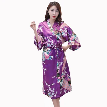 Women Sexy Kimono Bathrobe Gown Satin Rayon Sleepwear Home Dress Plus Size S-3XL Print Peacock Bride Bridesmaid Wedding Robe
Women Sexy Kimono Bathrobe Gown Satin Rayon Sleepwear Home Dress Plus Size S-3XL Print Peacock Bride Bridesmaid Wedding Robe