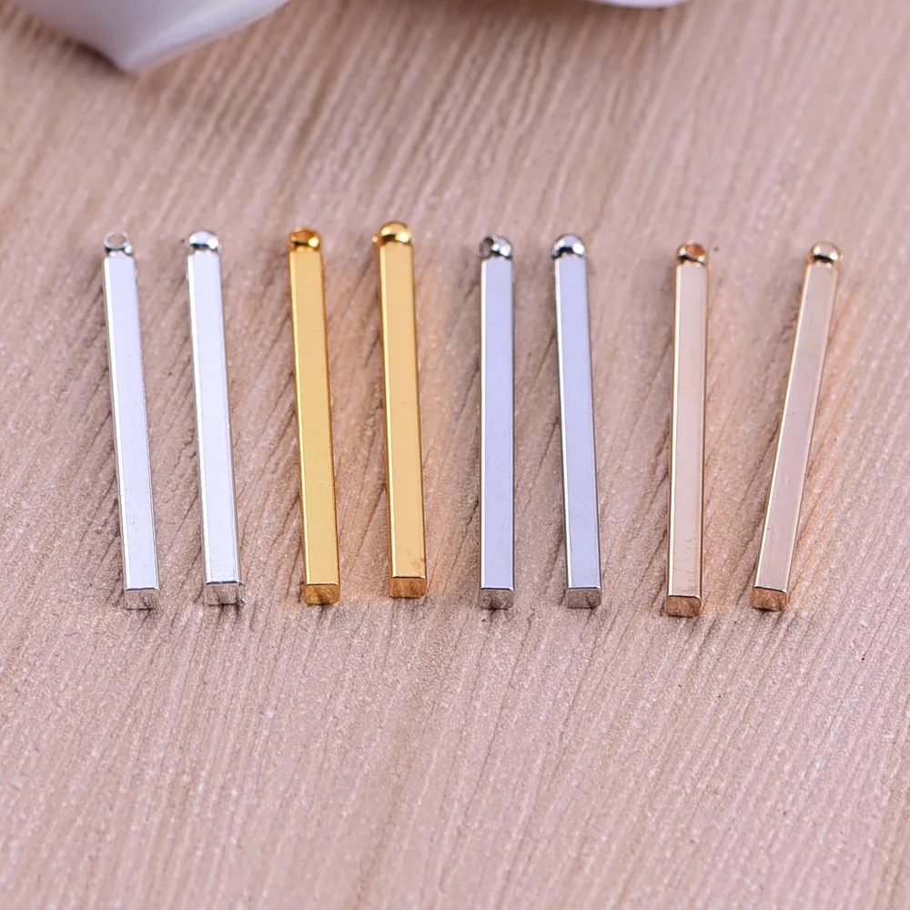 50pcs/lot 40*2mm Gold/Silver Color Long Bar Charms Pendants for Jewelry Making Vintage DIY Handmade Square bar Jewelry Making
50pcs/lot 40*2mm Gold/Silver Color Long Bar Charms Pendants for Jewelry Making Vintage DIY Handmade Square bar Jewelry Making