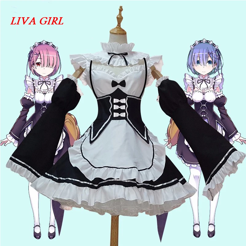 Ram/Rem Cosplay Kara Hajimeru Isekai Seikatsu Re:Life in a different world from zero Kawaii Sisters Costume Maid Servant Dress
Ram/Rem Cosplay Kara Hajimeru Isekai Seikatsu Re:Life in a different world from zero Kawaii Sisters Costume Maid Servant Dress