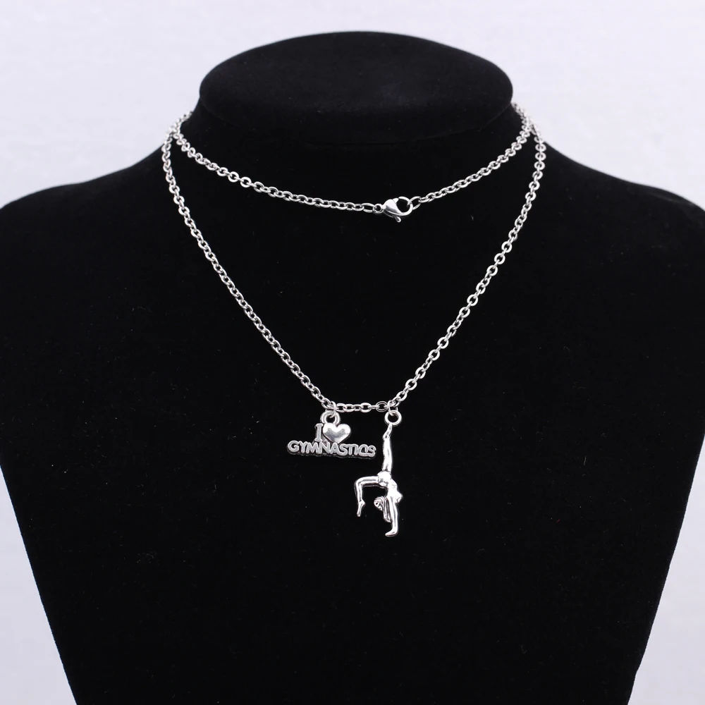 GYM Necklace I LOVE GYMNASNCS Heart Neckdangle Gymnastics girl KNeckcharm fitness jewelry Bodybuilding Chain pendant
GYM Necklace I LOVE GYMNASNCS Heart Neckdangle Gymnastics girl KNeckcharm fitness jewelry Bodybuilding Chain pendant