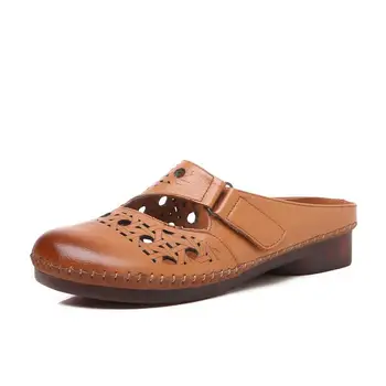 2019 Retro Style Summer Leather Sandals Women Slippers Round Head Soft Hollow Cowhide Flat Slippers Women Shoes Casual Sandals
2019 Retro Style Summer Leather Sandals Women Slippers Round Head Soft Hollow Cowhide Flat Slippers Women Shoes Casual Sandals