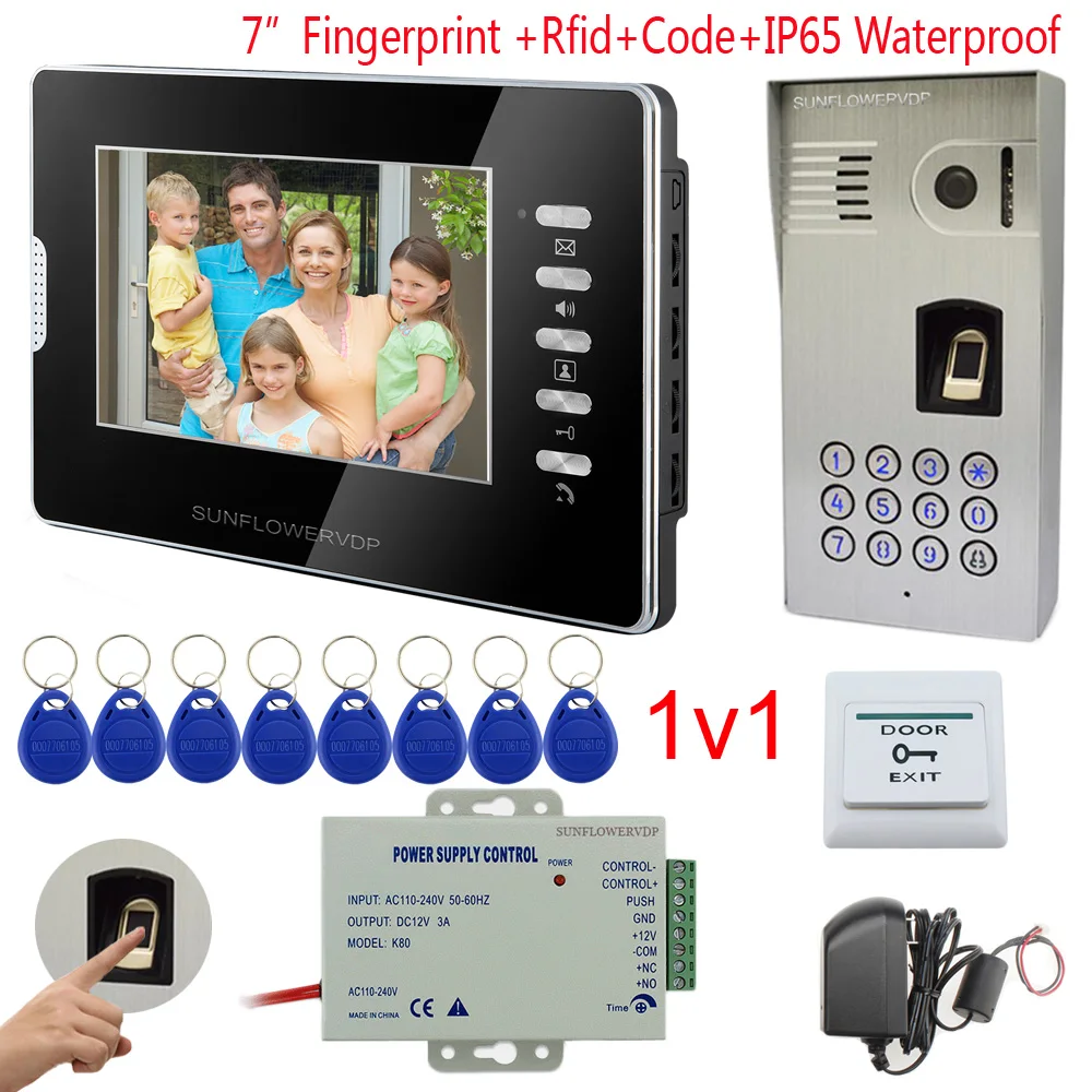 IP65 Waterproof Intercom Video Fingerprint Rfid Keypad Home Video Phone 7" Color Monitor Intercom For Private House Videophone
IP65 Waterproof Intercom Video Fingerprint Rfid Keypad Home Video Phone 7" Color Monitor Intercom For Private House Videophone