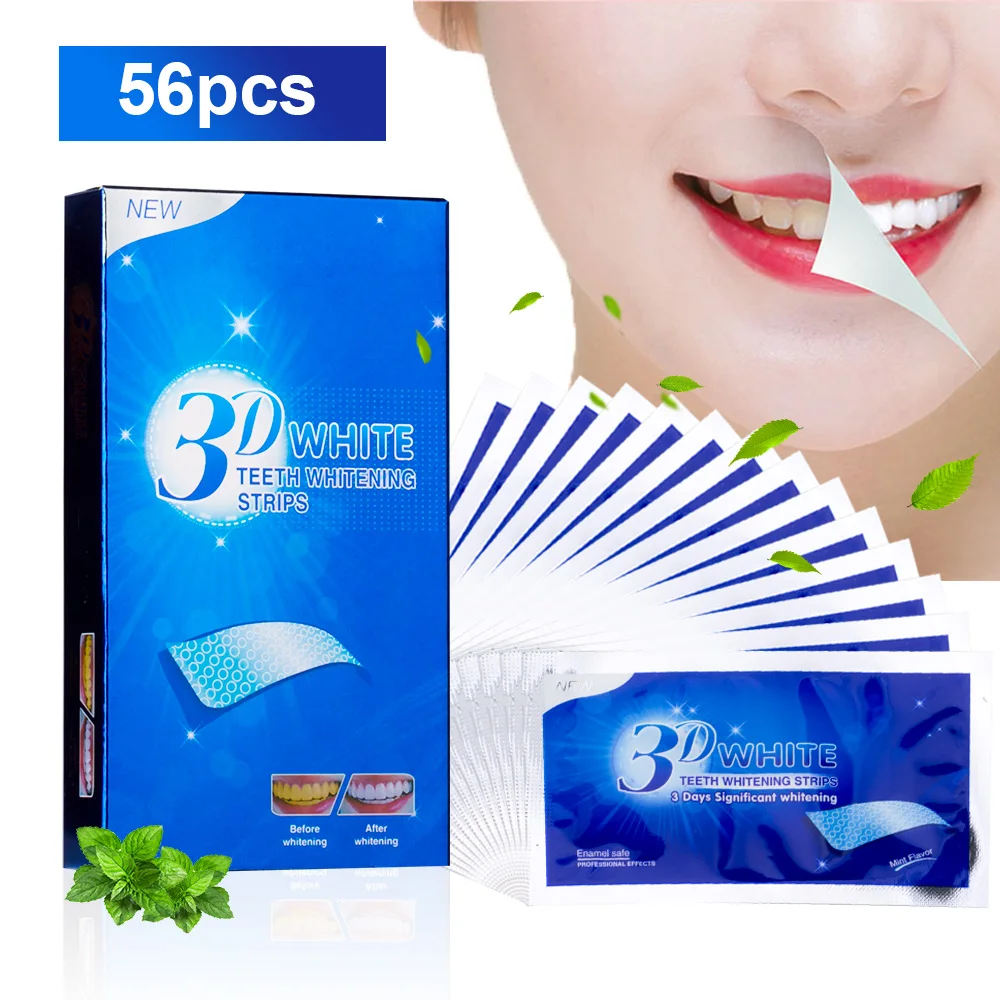 56Pcs/28Pair 3D Advanced Teeth Whitening Strips Stain Removal for Oral Hygiene Clean Double Elastic Dental Bleaching Strip
56Pcs/28Pair 3D Advanced Teeth Whitening Strips Stain Removal for Oral Hygiene Clean Double Elastic Dental Bleaching Strip
