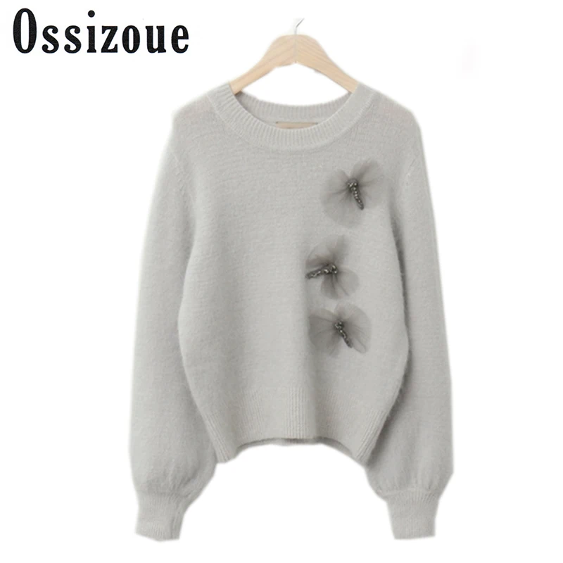 Crystal Mink Cashmere Sweaters Women Autumn Beading Dragonfly Lantern Sleeve Female Pullover Warm Soft Winter Underwear 2017
Crystal Mink Cashmere Sweaters Women Autumn Beading Dragonfly Lantern Sleeve Female Pullover Warm Soft Winter Underwear 2017