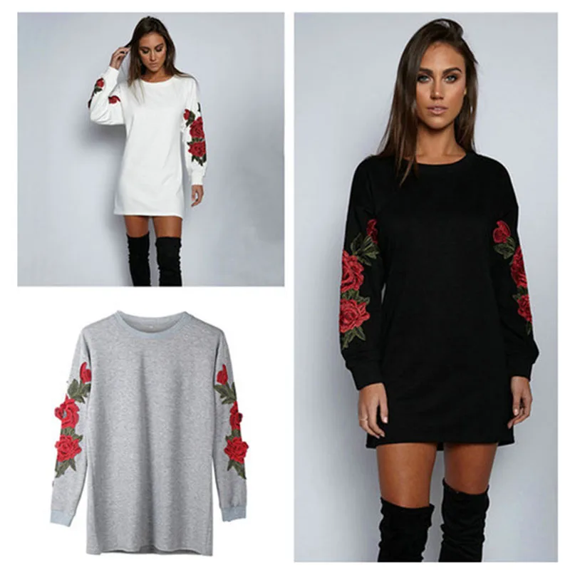 Women Casual Embroidered Crew Neck Pullover Hot Selling European And American Style Stereo Flowers
Women Casual Embroidered Crew Neck Pullover Hot Selling European And American Style Stereo Flowers