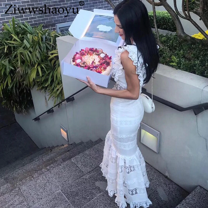 Ziwwshaoyu Sexy V-Neck Short top + empire Mermaid skirt Set Hollow Out Floral Party Set Spring and summer runway new women's
Ziwwshaoyu Sexy V-Neck Short top + empire Mermaid skirt Set Hollow Out Floral Party Set Spring and summer runway new women's