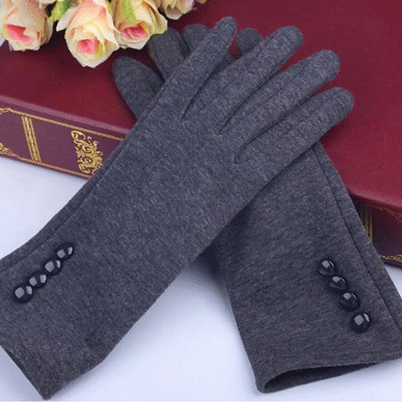 Autumn Winter Glove For Women Warm Wrist Mittens Touch Screen Gloves With Four Buttons Soft Cotton Black Gray Gloves
Autumn Winter Glove For Women Warm Wrist Mittens Touch Screen Gloves With Four Buttons Soft Cotton Black Gray Gloves