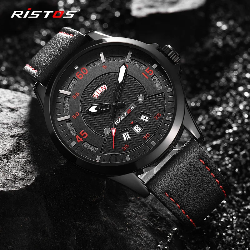 RISTOS Fashion Men Watches Analog Quartz Wristwatches 30M Waterproof Chronograph Sport Date Leather Band Watches montre homme
RISTOS Fashion Men Watches Analog Quartz Wristwatches 30M Waterproof Chronograph Sport Date Leather Band Watches montre homme