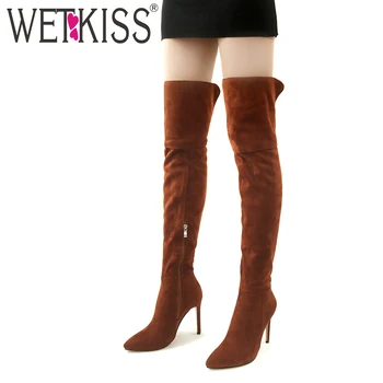 WETKISS Plus Size 46 Over The Knee Women Boots Flock Pointed Toe Footwear High Heels Female Boot Party Shoes Women 2018 Winter
WETKISS Plus Size 46 Over The Knee Women Boots Flock Pointed Toe Footwear High Heels Female Boot Party Shoes Women 2018 Winter