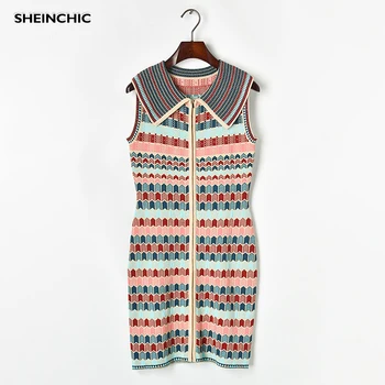 Vintage 2019 Sleeveless Women Mini Kinitted Dress Elegant Turn-Down Collar Zippers Knit Dress Casual Party Female Vestido Verano
Vintage 2019 Sleeveless Women Mini Kinitted Dress Elegant Turn-Down Collar Zippers Knit Dress Casual Party Female Vestido Verano