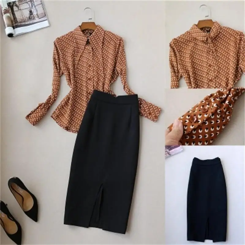 Fashion Female skirt suit women's spring New large size Temperament long-sleeved shirt women's high waist skirt suit women
Fashion Female skirt suit women's spring New large size Temperament long-sleeved shirt women's high waist skirt suit women