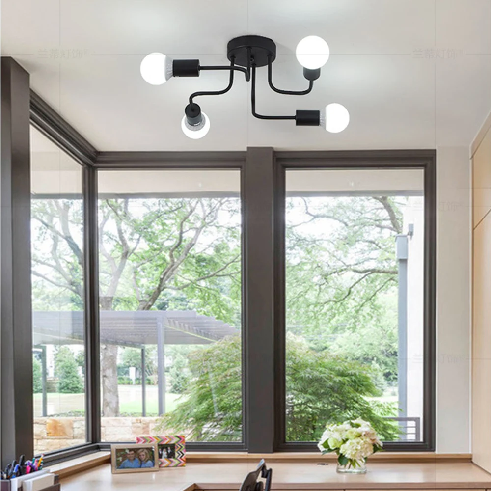Retro Iron Ceiling Light 4 Heads E27 Lamp Industrial Loft Nordic Pipe Wrought Ceiling Light for Home Coffee Restaurant Bar DA
Retro Iron Ceiling Light 4 Heads E27 Lamp Industrial Loft Nordic Pipe Wrought Ceiling Light for Home Coffee Restaurant Bar DA
