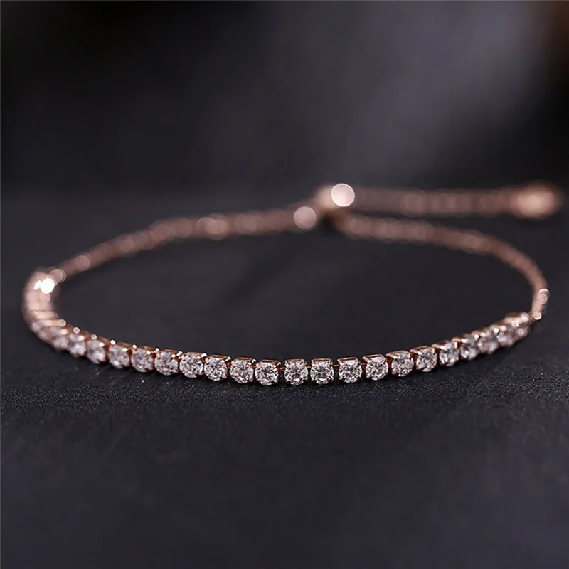 BOAKO Dainty Round Shape Cubic Zirconia Crystal Adjustable Zircon Bracelets for Women in Rose Gold Color or Silver Colors X7-M2
BOAKO Dainty Round Shape Cubic Zirconia Crystal Adjustable Zircon Bracelets for Women in Rose Gold Color or Silver Colors X7-M2