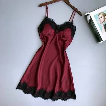 Sexy Lingerie Silk Nightgown Summer Dress Lace Night Dress Sleepwear Babydoll Nightie Satin Homewear Chest Pad Nightwear Female
Sexy Lingerie Silk Nightgown Summer Dress Lace Night Dress Sleepwear Babydoll Nightie Satin Homewear Chest Pad Nightwear Female