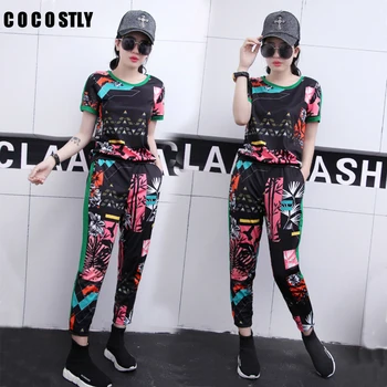 2019 Autumn Female Two Piece Clothing Set For Women Tracksuit Short Sleeve Print Sweatshirt Pant Outfit Leisure Sweat Suit
2019 Autumn Female Two Piece Clothing Set For Women Tracksuit Short Sleeve Print Sweatshirt Pant Outfit Leisure Sweat Suit