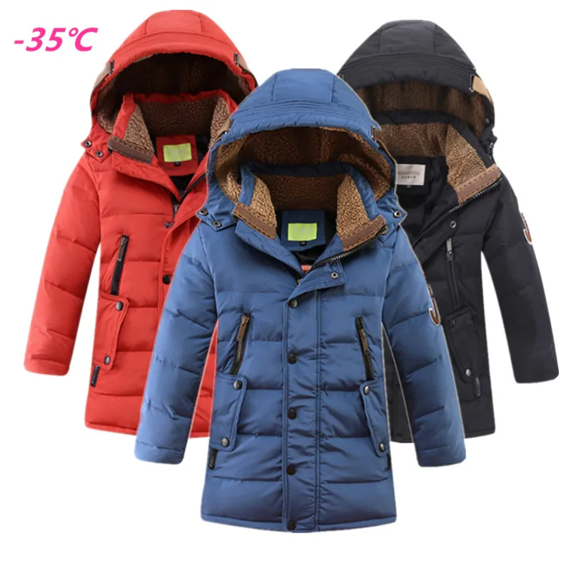 Winter Boys Thick White Duck Down Jackets -20 Degrees Boy Long warm Coat Children Hooded Fashion Down Jacket Russia Winter
Winter Boys Thick White Duck Down Jackets -20 Degrees Boy Long warm Coat Children Hooded Fashion Down Jacket Russia Winter