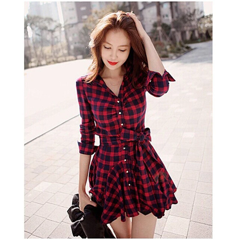 NEW Fashion Women Plaid Irregular Shirtdress Girl Casual Long Sleeve Bow belt Mini dress Daily Button Hot Dress 2018 Autumn
NEW Fashion Women Plaid Irregular Shirtdress Girl Casual Long Sleeve Bow belt Mini dress Daily Button Hot Dress 2018 Autumn