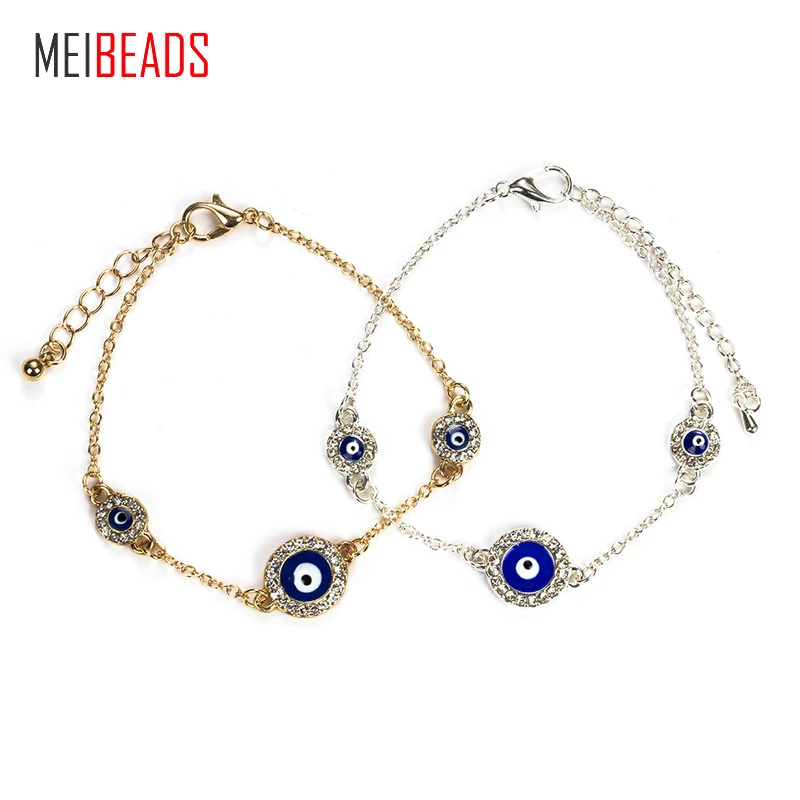 MEIBEADS Gold Silver Metal Chain Round Clear Crystal Eye Bracelet For Women Evil Eye Lucky Turkish Fashion Charms Jewelry EY190
MEIBEADS Gold Silver Metal Chain Round Clear Crystal Eye Bracelet For Women Evil Eye Lucky Turkish Fashion Charms Jewelry EY190