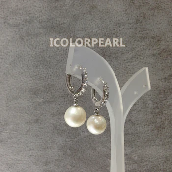 WEICOLOR Elegant 9-10mm White Round Real Natural Freshwater Pearl Earrings With Rhinestone Silver Plated Hooks
WEICOLOR Elegant 9-10mm White Round Real Natural Freshwater Pearl Earrings With Rhinestone Silver Plated Hooks