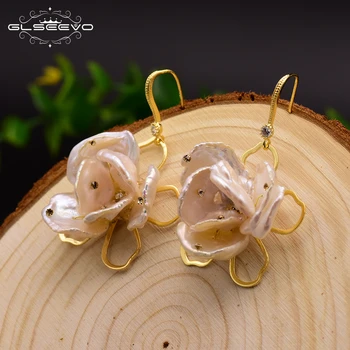 GLSEEVO Natural Fresh Water Baroque White Pearl Flower Earrings For Women 925S Drop Earrings Jewellery Aros Mujer Oreja GE0383
GLSEEVO Natural Fresh Water Baroque White Pearl Flower Earrings For Women 925S Drop Earrings Jewellery Aros Mujer Oreja GE0383