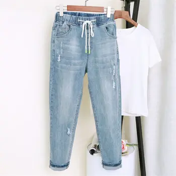 Vintage Jeans Women With High Waist Harem Pants Plus Size 5XL Mom Jeans Elastic Loose Streetwear Boyfriend Jeans For Women Q1184
Vintage Jeans Women With High Waist Harem Pants Plus Size 5XL Mom Jeans Elastic Loose Streetwear Boyfriend Jeans For Women Q1184